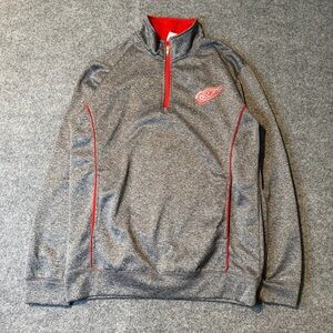 Detroit Red Wings Quarter Zip Pullover Grey Men’s Medium NHL